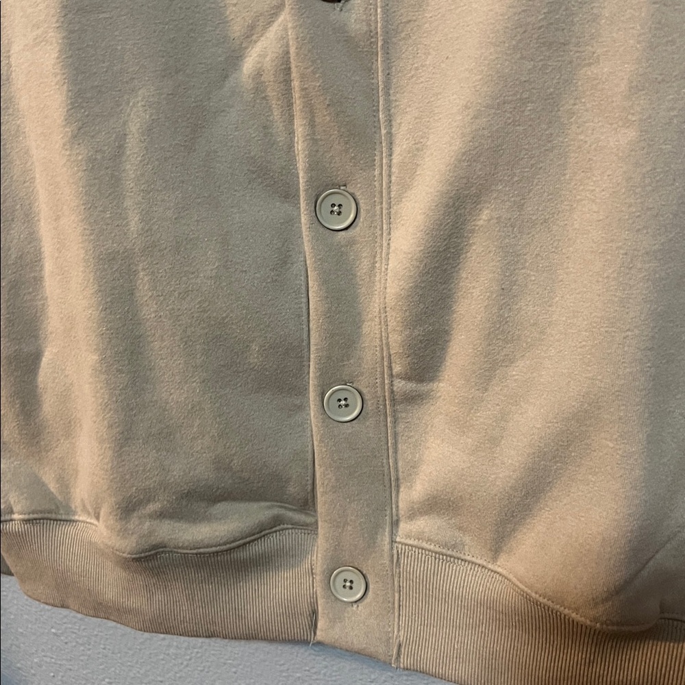 Beige Button-Up Cardigan nwt men’s size large grandpa scholar academia - Picture 2 of 6
